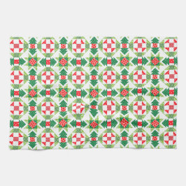 Kerst patchwork quilt keukenhanddoek