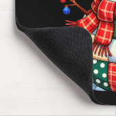 Kerst Patchwork Sneeuwman - Gewatteerde Kerstsfeer Muismat (Hoek)