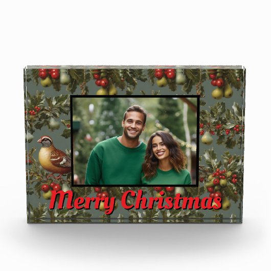 Kerst patrijs in perenboom foto template (Voorkant)