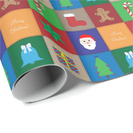 Kerst Patroon Wrapping Papier - Kleurrijk