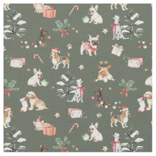 Kerst Paws vakantiegroet magische winterkinderkame Stof