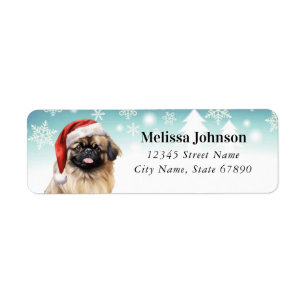 Kerst Pekinees hond retour adreslabels Etiket