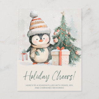 Kerst Pengoen Feestdagenkaart