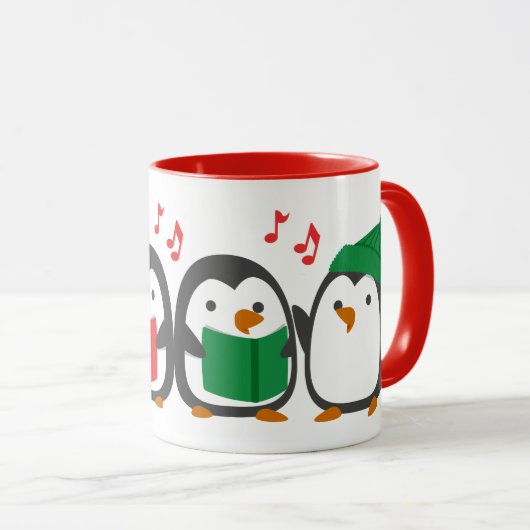 Kerst-Penguin Barbershop-Kwartet Mok (Voorkant rechts)