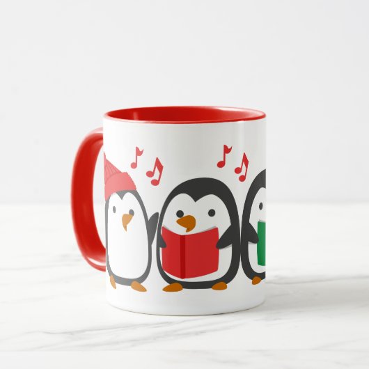 Kerst-Penguin Barbershop-Kwartet Mok (Voorkant links)