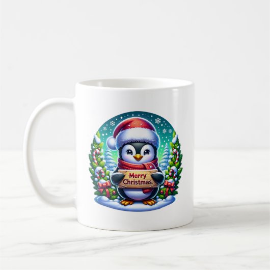 Kerst Penguin Koffiemok (Links)