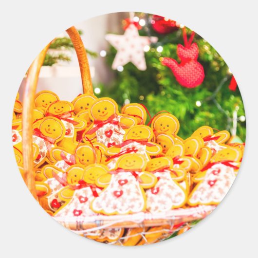 Kerst peperkoek Classic Ronde Sticker (Voorkant)