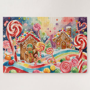 Kerst peperkoek huizen puzzel