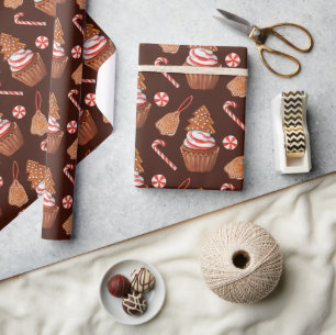 Kerst peperkoek koekje cupcake cadeaupapier