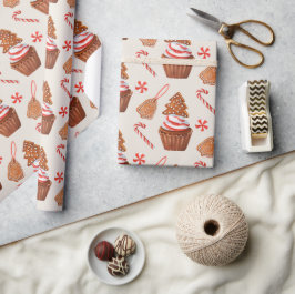 Kerst peperkoek koekje cupcake cadeaupapier