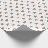 Kerst peperkoek koekjes patroon goud wit cadeaupapier (Hoek)