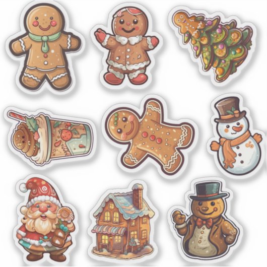Kerst peperkoek koekjes sticker (Voorkant)