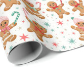 Kerst peperkoek mannen met snoepstokken cadeaupapier (Rol Hoek)