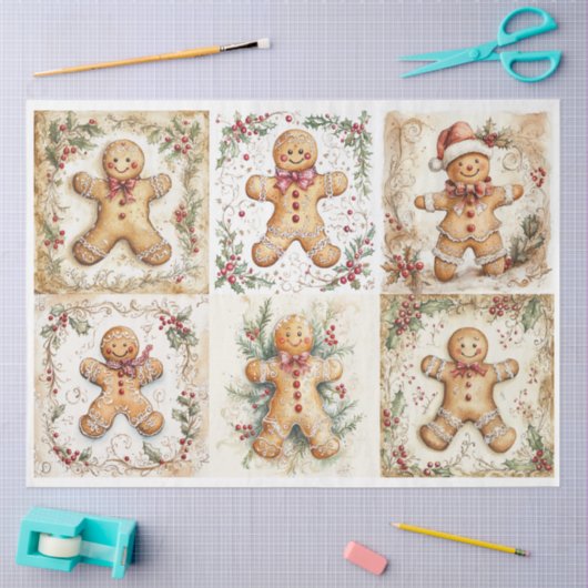 Kerst peperkoek rondes tissuepapier (Craft)