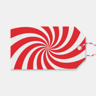 Kerst pepermunt Candy Cane Swirl Rood Gift Label Cadeaulabel