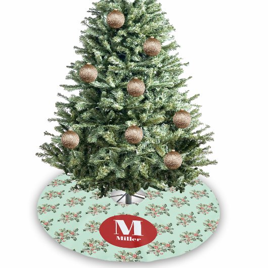 Kerst pepermunt groen Mistletoe aangepaste naam Kerstboom Rok