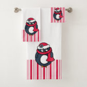 Kerst Pepermunt Pinguïn Handdoek Set (Insitu)