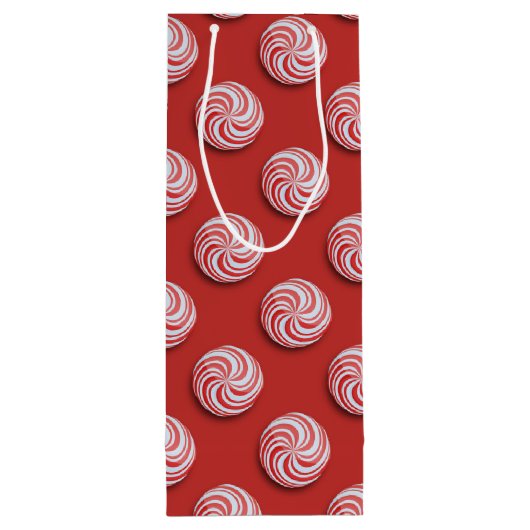 Kerst Pepermunt Snoep Feestelijke Wijn Gift Bag Wijn Cadeautas (Achterkant)