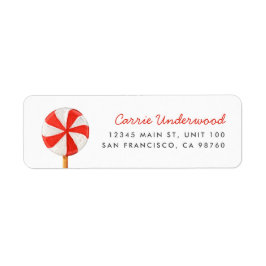 Kerst pepermunt Snoep retour adres label