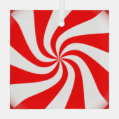 Kerst pepermunt Snoep werveling look Glas Ornament (Achterkant)