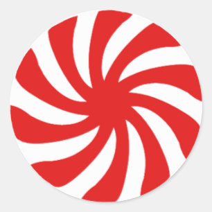 Kerst pepermunt Snoep werveling sticker