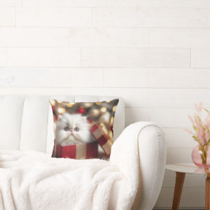 Kerst Perzische kitten in een geschenkdoos Kussen