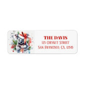 Kerst Pet Feestelijke Koala Etiket (Voorkant)