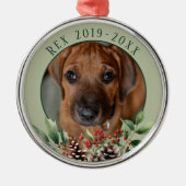 Kerst Pet Memorial Metalen Ornament (Voorkant)