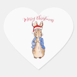 Kerst Peter het Konijnenrendier pet Hart Sticker