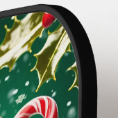 Kerst Pickleball Cheer – Santa Hat & Snowflak Pickleball Paddle (Links Detail)