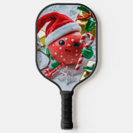 Kerst Pickleball Cheer – Santa Hat & Snowflake Pickleball Paddle