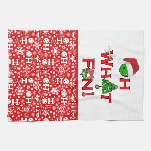 Kerst Pickleball Court Keuken Oh Wat leuk Theedoek (Horizontaal)