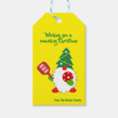 🎅💛Kerst pickleball papier Cadeaulabel (Voorkant)