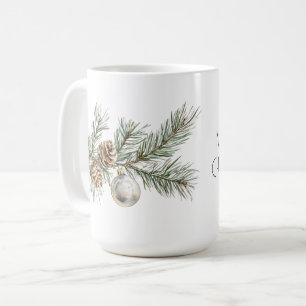 Kerst Pine Cones Branch en Ornament Koffiemok