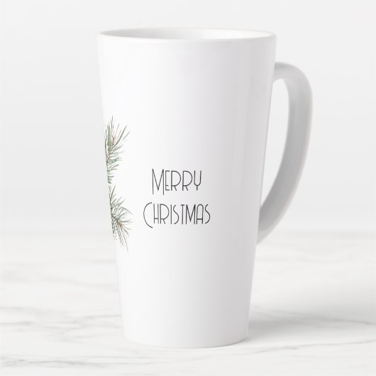 Kerst Pine Cones Branch en Ornament Latte Mok (Rechterhoek)