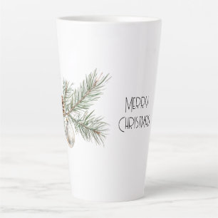 Kerst Pine Cones Branch en Ornament Latte Mok