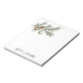 Kerst Pine Cones Branch en Ornament Notitieblok (Gedraaid)