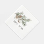 Kerst Pine Cones Branch en Ornament Servet (Hoek)