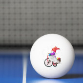 Kerst Ping Pong Ball Gnome met fiets en geschenk (Net)