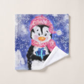 Kerst Pinguïn Badhanddoeken Bad Handdoek (Wasdoekje)