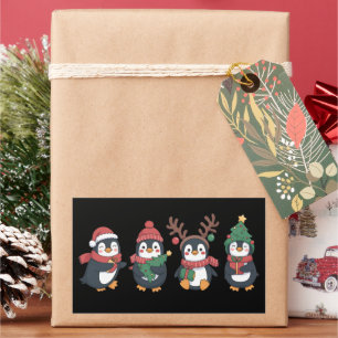Kerst Pinguïn Liefhebber Schattige Dieren Familie  Rechthoekige Sticker