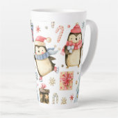 Kerst Pinguïns Latte Mok (Rechterhoek)