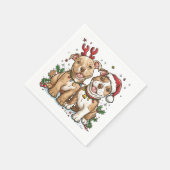 Kerst Pit Bull Honden Servet (Hoek)