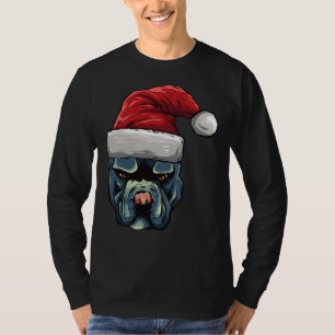 Kerst Pit Bull Puppy Hond In Een Kerstman Hoed T-shirt