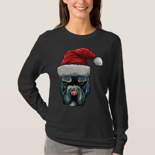 Kerst Pit Bull Puppy Hond In Een Kerstman Hoed T-shirt