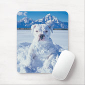 Kerst Pitbull Dog Snowman Muismat (Met muis)
