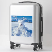 Kerst Pitbull Dog Snowman Sticker (Koffer)