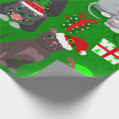 Kerst Pitbull Puppy Kerstman Hond Cadeaupapier (Hoek)