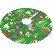 Kerst Pitbull Puppy Kerstman Hond Kerstboom Rok (Gekanteld)