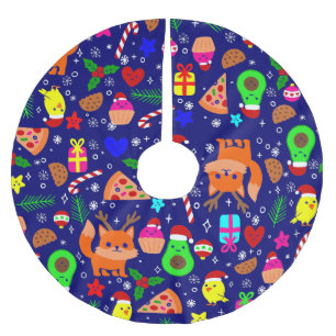 Kerst Pizza Kuiken Vogel Avocado Blauw Kerstboom Rok